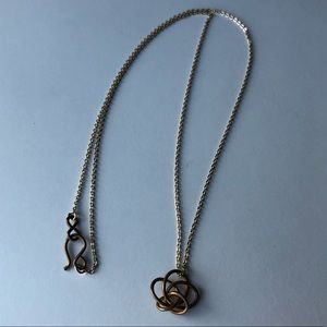 Vintage Handmade Celtic Love Knot Brass Necklace